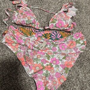 Maaji Floral Reversible Flower Power Pink and Green Bikini